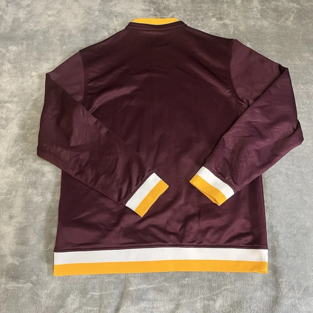Adidas Track Jacket Mens Medium Maroon CMU Chippewas Climalite Full Zip M90630 - Picture 2 of 7
